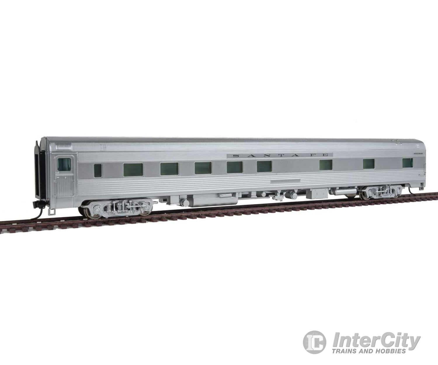 Walthers Proto 9606 85 Budd Pine Series 10-6 Sleeper - Ready To Run -- Santa Fe (Real Metal Finish