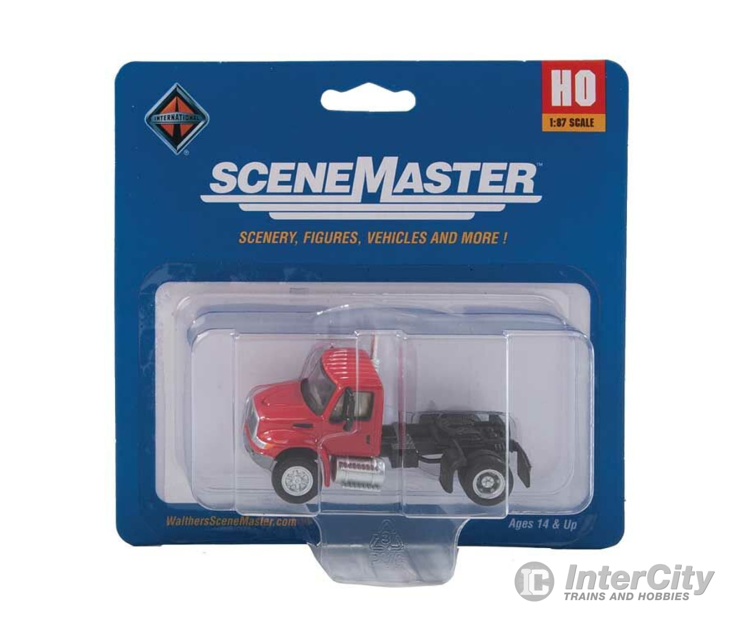 Walthers Scenemaster 11131 International(R) 4300 Single-Axle Semi Tractor Only - Assembled -- Red