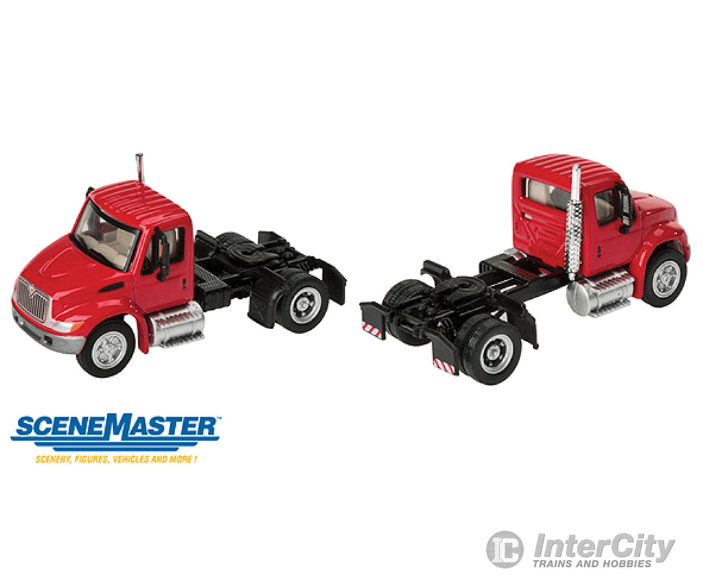 Walthers Scenemaster 11131 International(R) 4300 Single-Axle Semi Tractor Only - Assembled -- Red