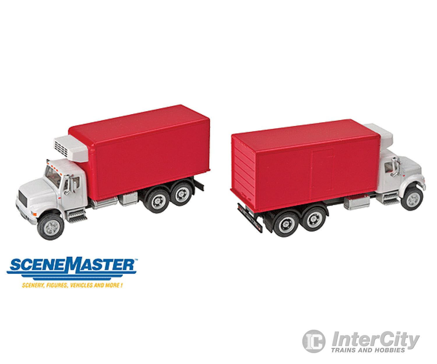 Walthers Scenemaster 11391 International(R) 4900 Dual-Axle Refrigerated Van - Assembled -- White Cab