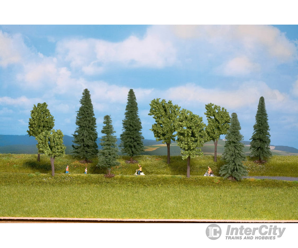 Walthers Scenemaster 1157 Mixed Deciduous & Pine Trees Pkg(10) -- 1-9/16 To 3-3/8’ 3.9 8.5Cm