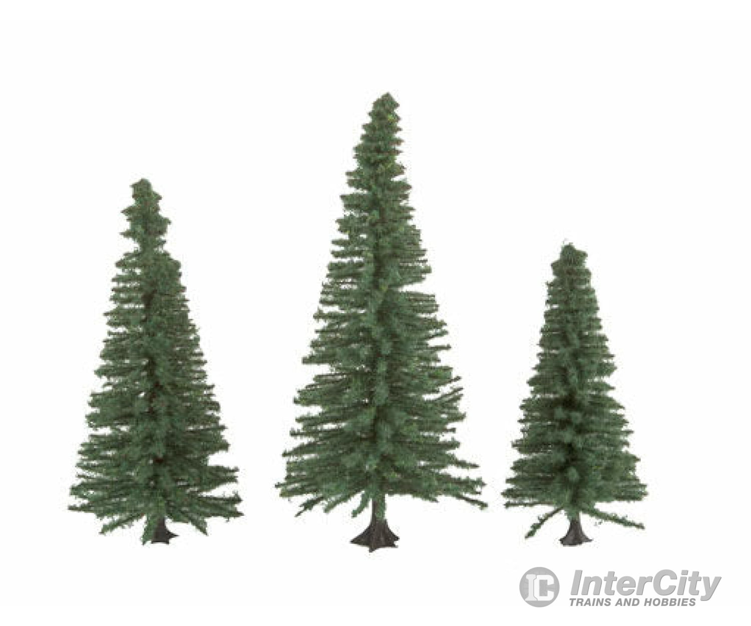 Walthers Scenemaster 1160 Fir Trees Pkg(9) -- 3-1/8 To 4-3/4’ 8 12Cm Tall W/Flat Base & Vegetation