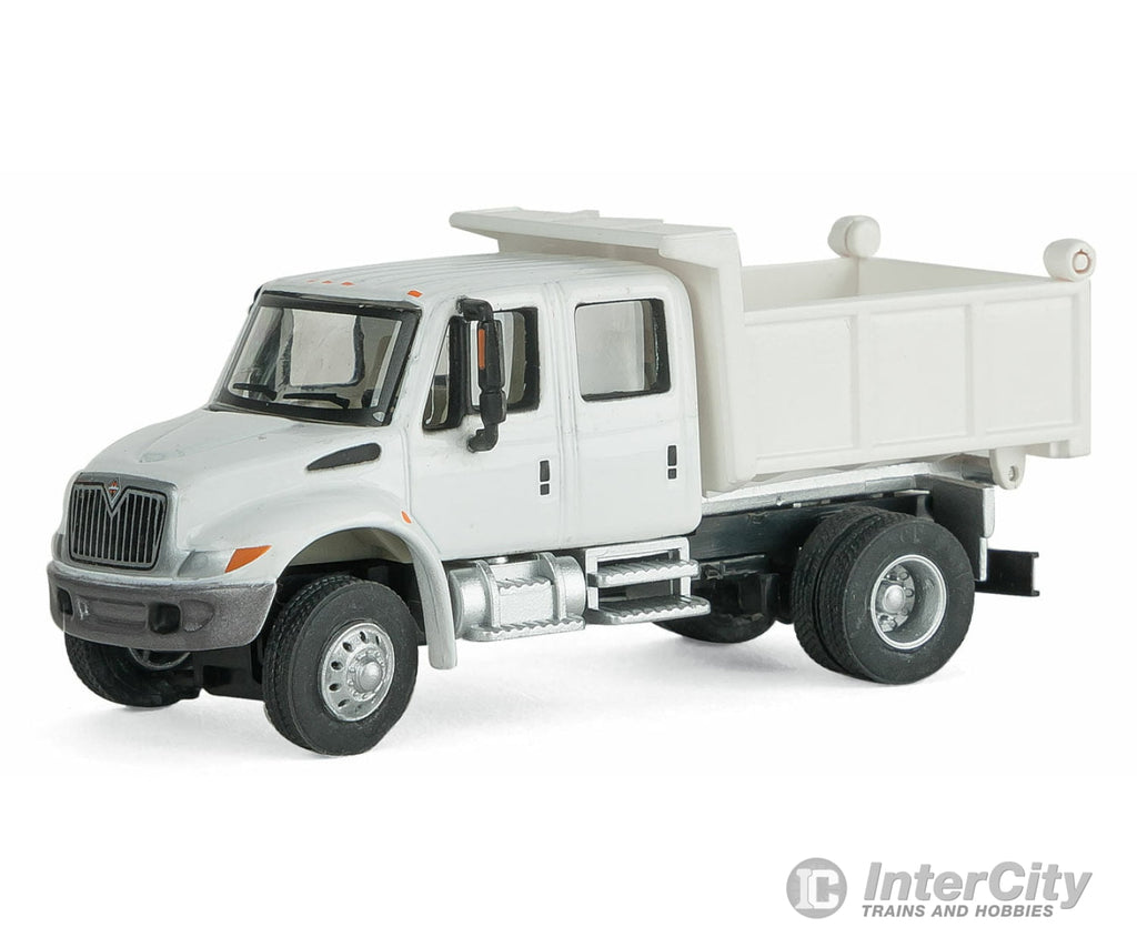 Walthers Scenemaster 11634 International(R) 4300 Crew Cab Dump Truck - Assembled -- White W/Railroad