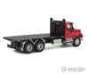 Walthers Scenemaster 11652 International(R) 7600 3-Axle Flatbed Truck - Assembled -- Red Cab Black