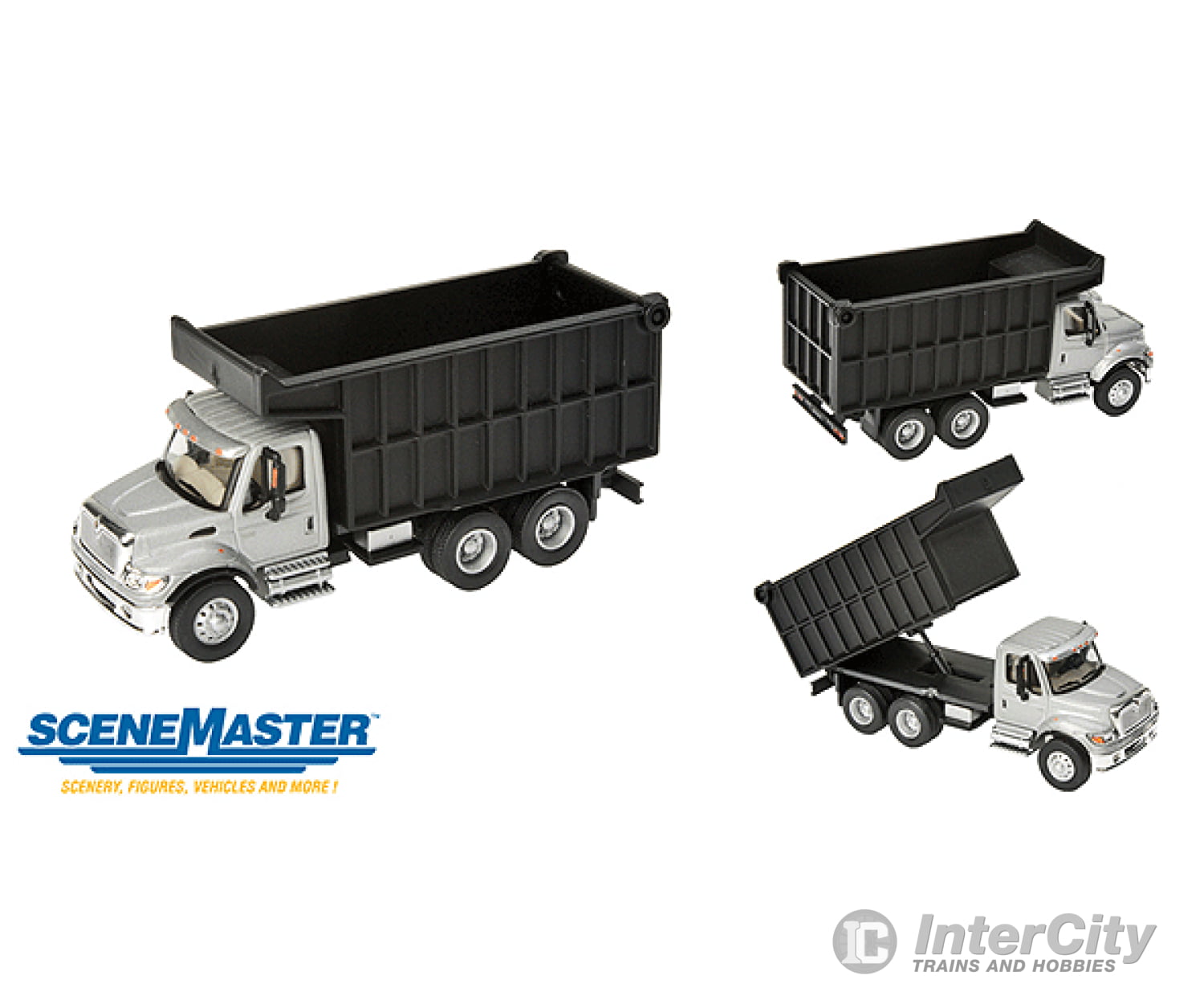 Walthers Scenemaster 11677 International(R) 7600 Dual-Axle Coal Truck - Assembled -- Silver Cab