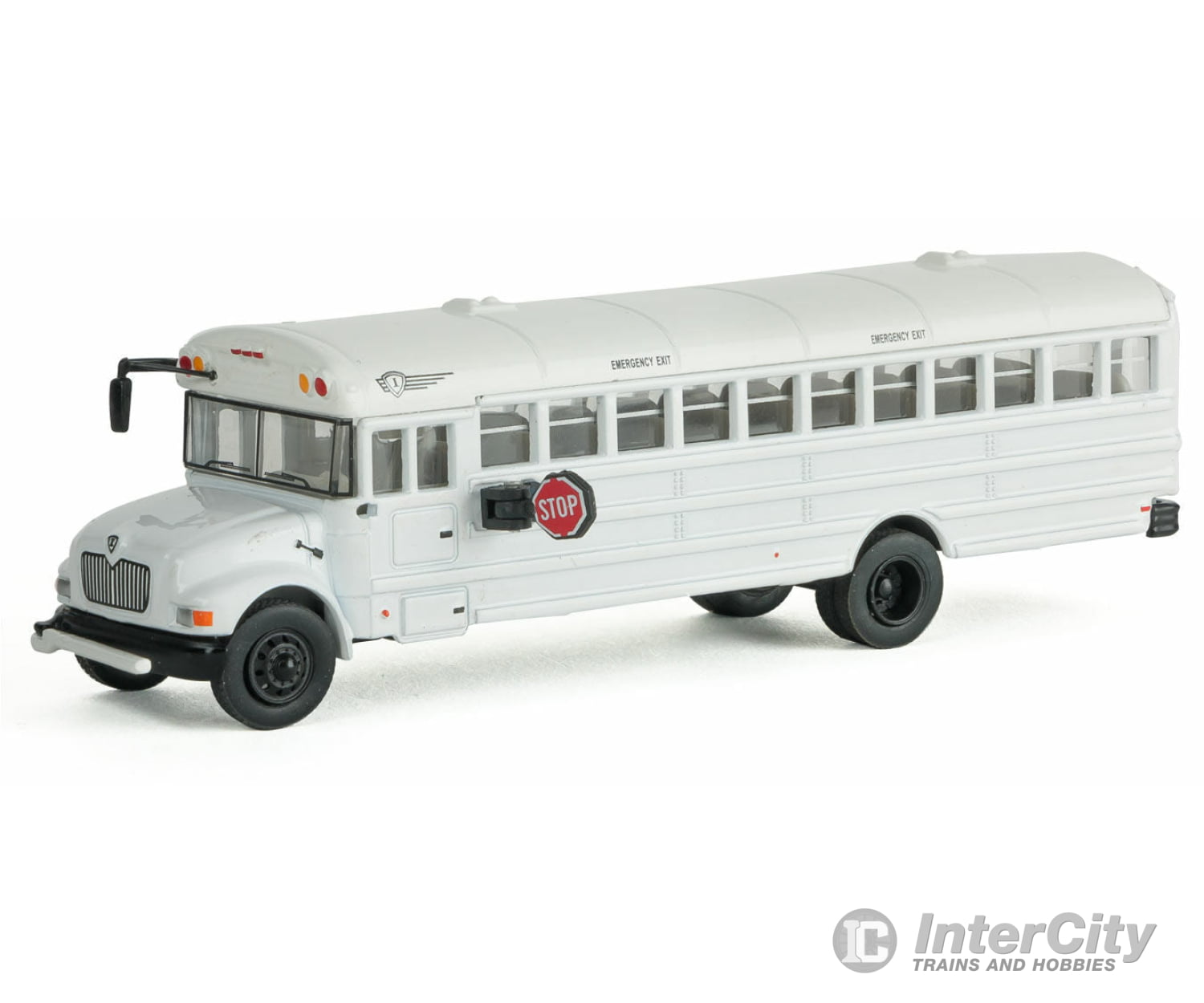 Walthers Scenemaster 11702 International(R) Mow Crew Bus - Assembled -- White Railroad