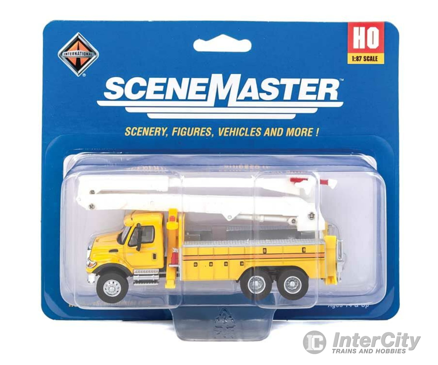 Walthers Scenemaster 11752 International(R) 7600 Utility Truck W/Bucket Lift - Assembled -- Yellow