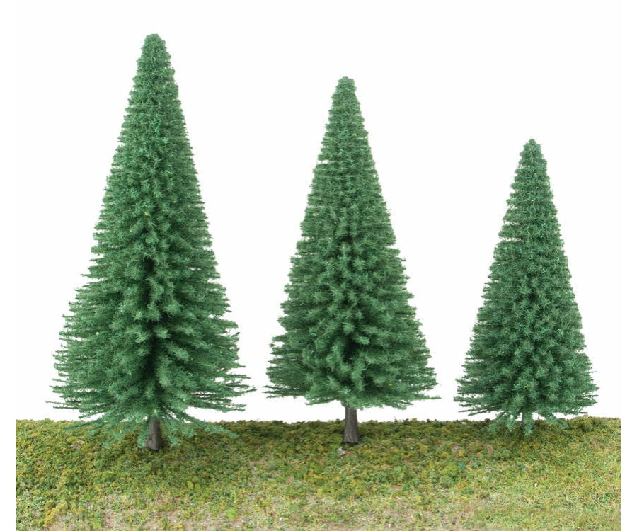 Walthers Scenemaster 1181 Pine Trees Pkg(10) -- 5-1/2 To 7-3/8’ 14 18Cm (Includes Pin Base) &