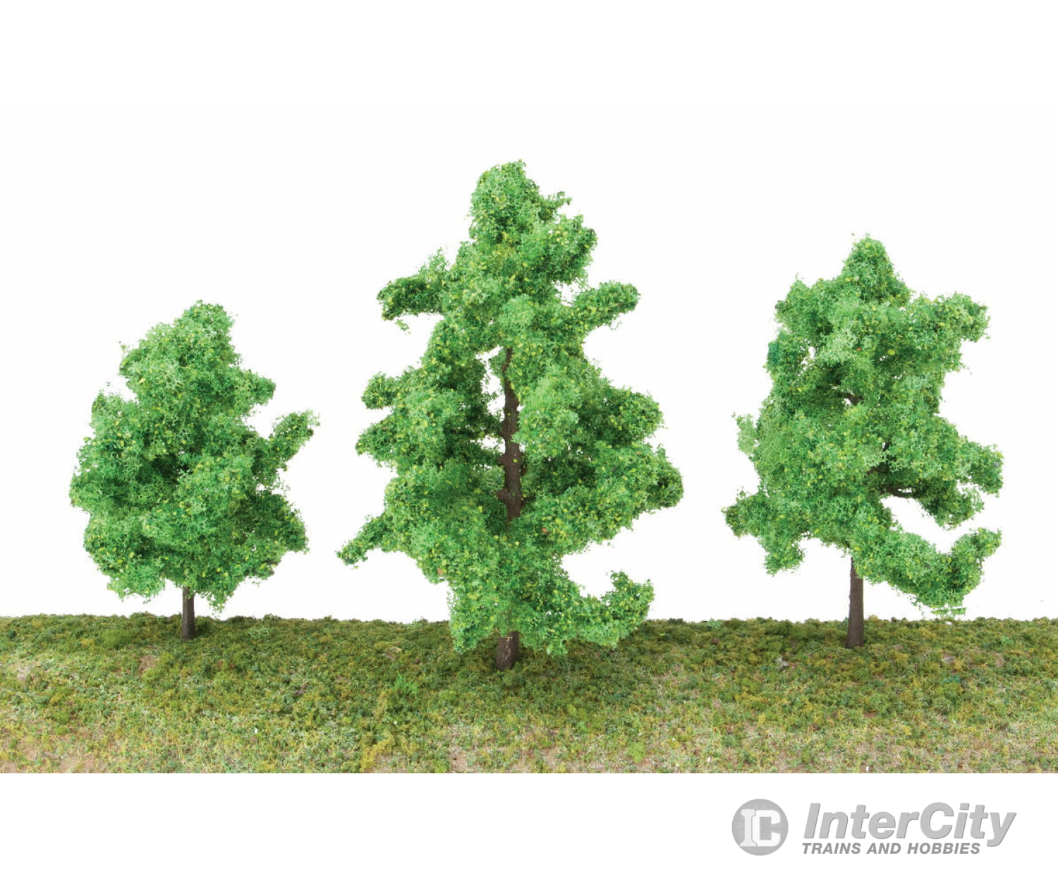 Walthers Scenemaster 1183 Spring Trees Pkg(10) -- 3-3/8 To 5-1/2’ 8 14Cm W/Pin Base & Vegetation