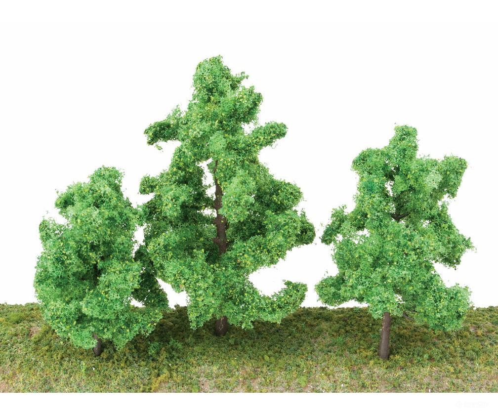Walthers Scenemaster 1183 Spring Trees Pkg(10) -- 3-3/8 To 5-1/2’ 8 14Cm W/Pin Base & Vegetation