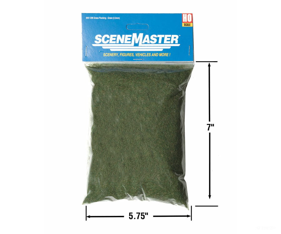 Walthers Scenemaster 1206 Static Grass Flocking -- Green Blend 3/32’ 2.5Mm Fibers 3-1/2Oz 100G &
