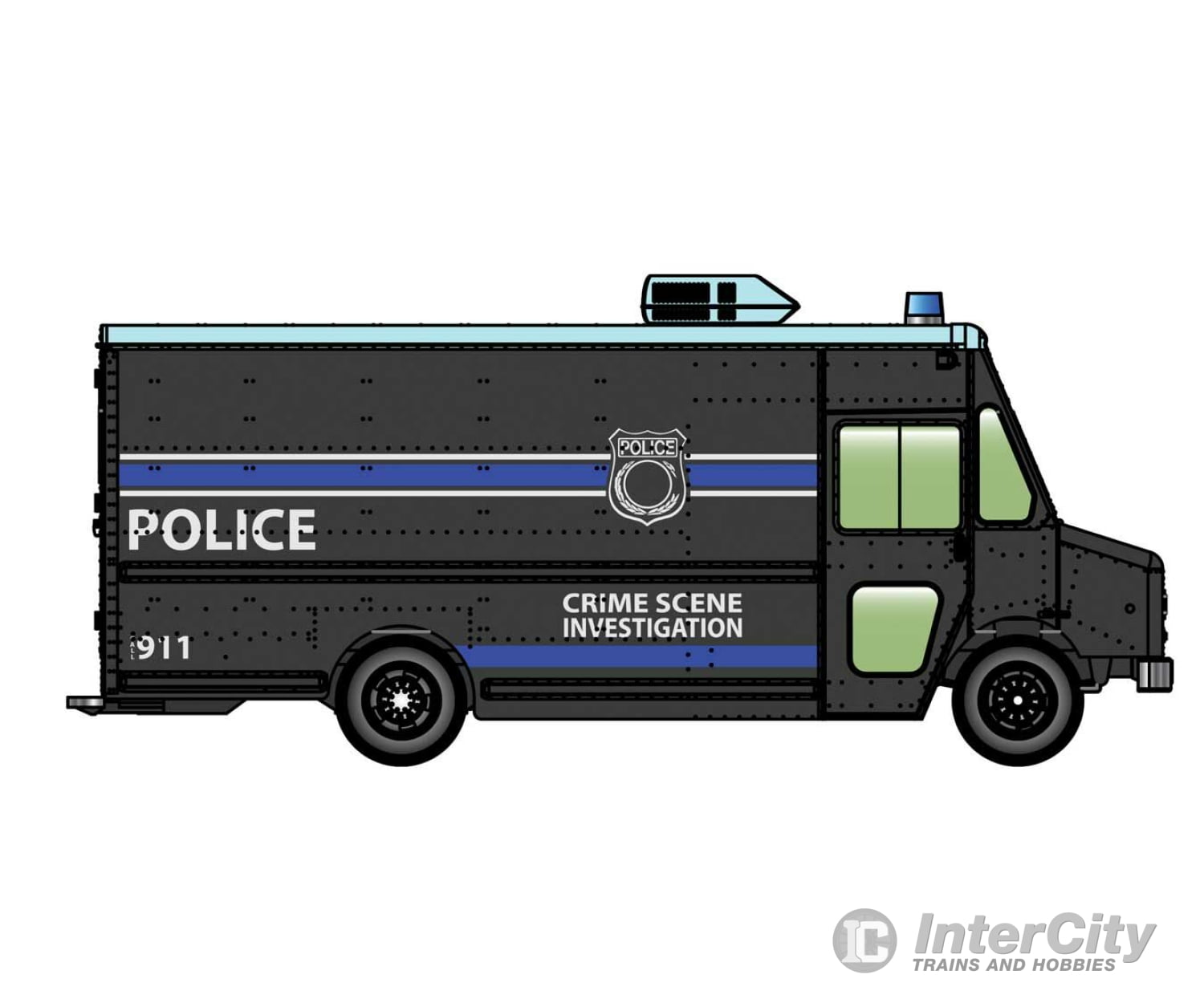 Walthers Scenemaster 12105 Morgan Olson(R) Route Star Van -- Police - Crime Scene Investigation Cars