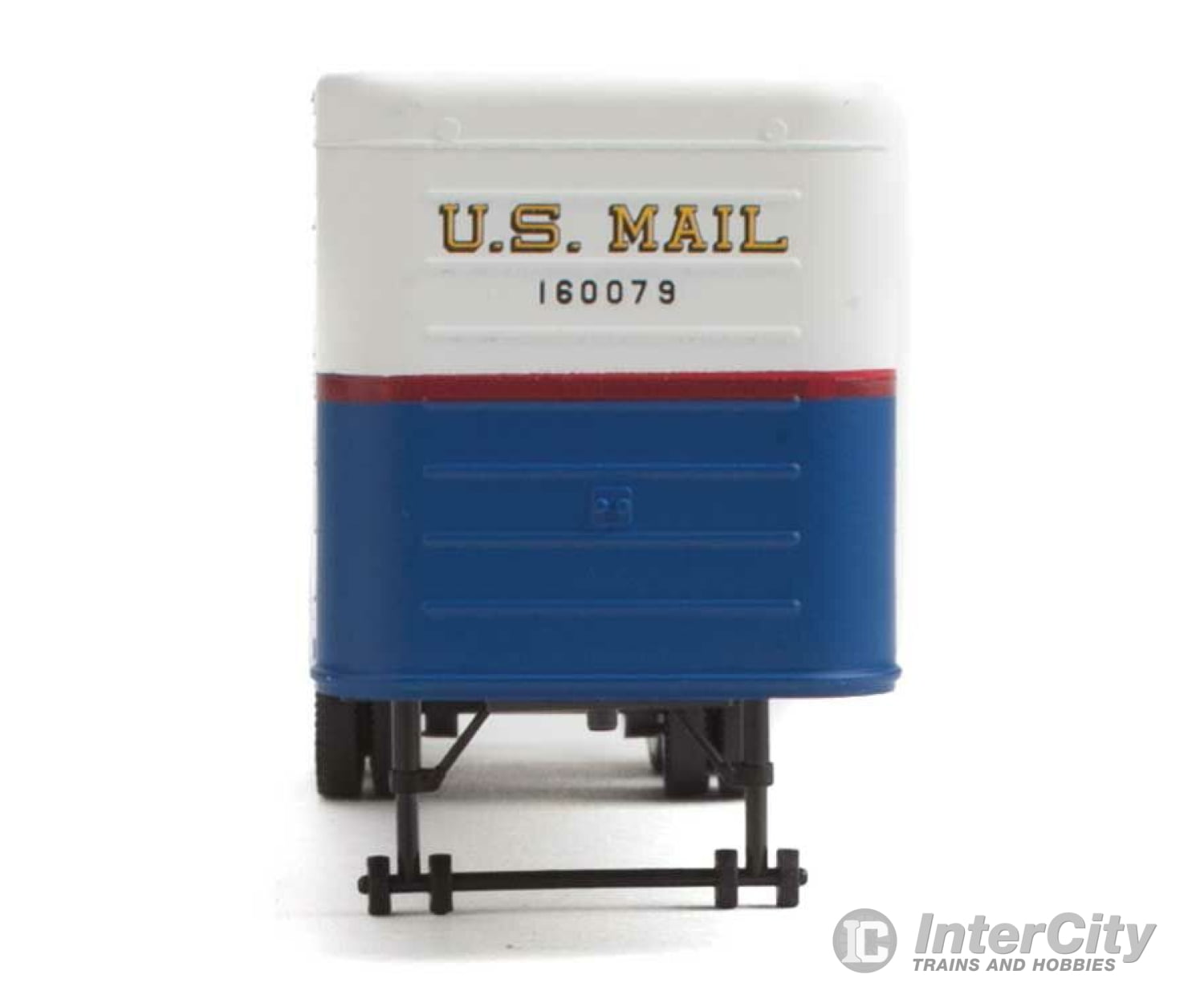 Walthers Scenemaster 2426 35’ Fluted-Side Trailer 2-Pack - Assembled -- Us Mail (Blue White Red