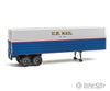 Walthers Scenemaster 2426 35’ Fluted-Side Trailer 2-Pack - Assembled -- Us Mail (Blue White Red