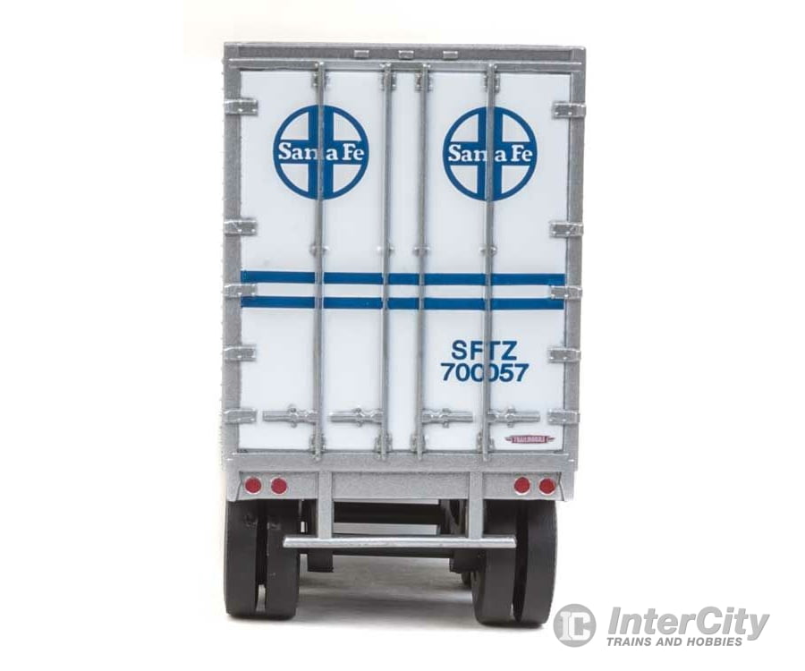 Walthers Scenemaster 2501 40’ Trailmobile Trailer 2-Pack - Assembled -- Santa Fe (White Blue)