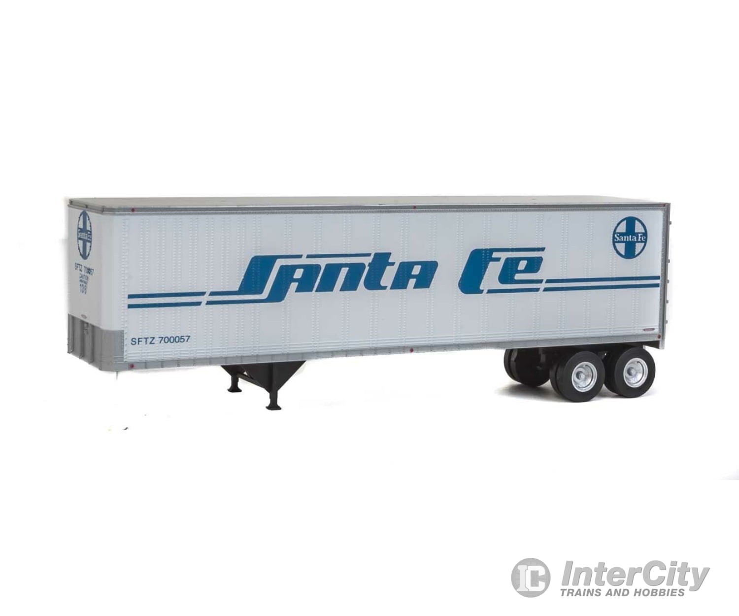 Walthers Scenemaster 2501 40’ Trailmobile Trailer 2-Pack - Assembled -- Santa Fe (White Blue)