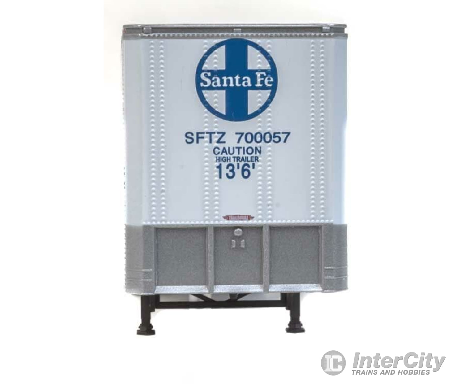 Walthers Scenemaster 2501 40’ Trailmobile Trailer 2-Pack - Assembled -- Santa Fe (White Blue)