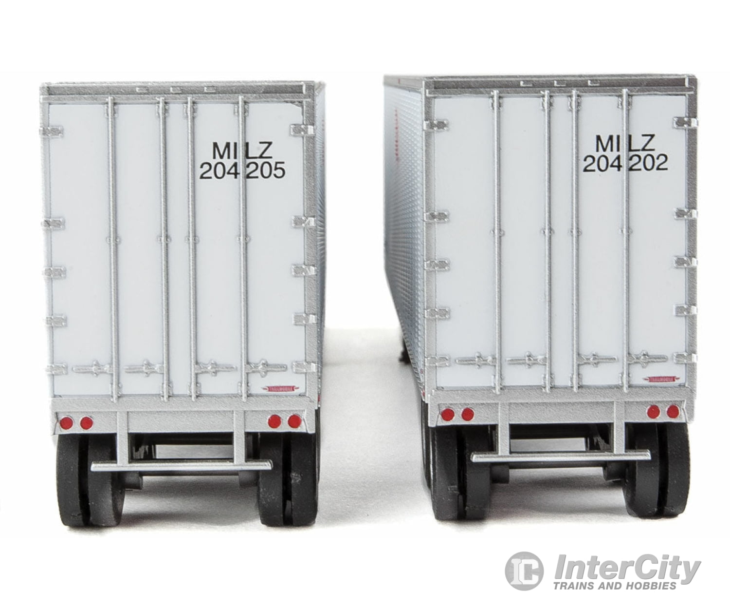 Walthers Scenemaster 2513 40’ Trailmobile Trailer 2-Pack - Assembled -- Milwaukee Road (White Red