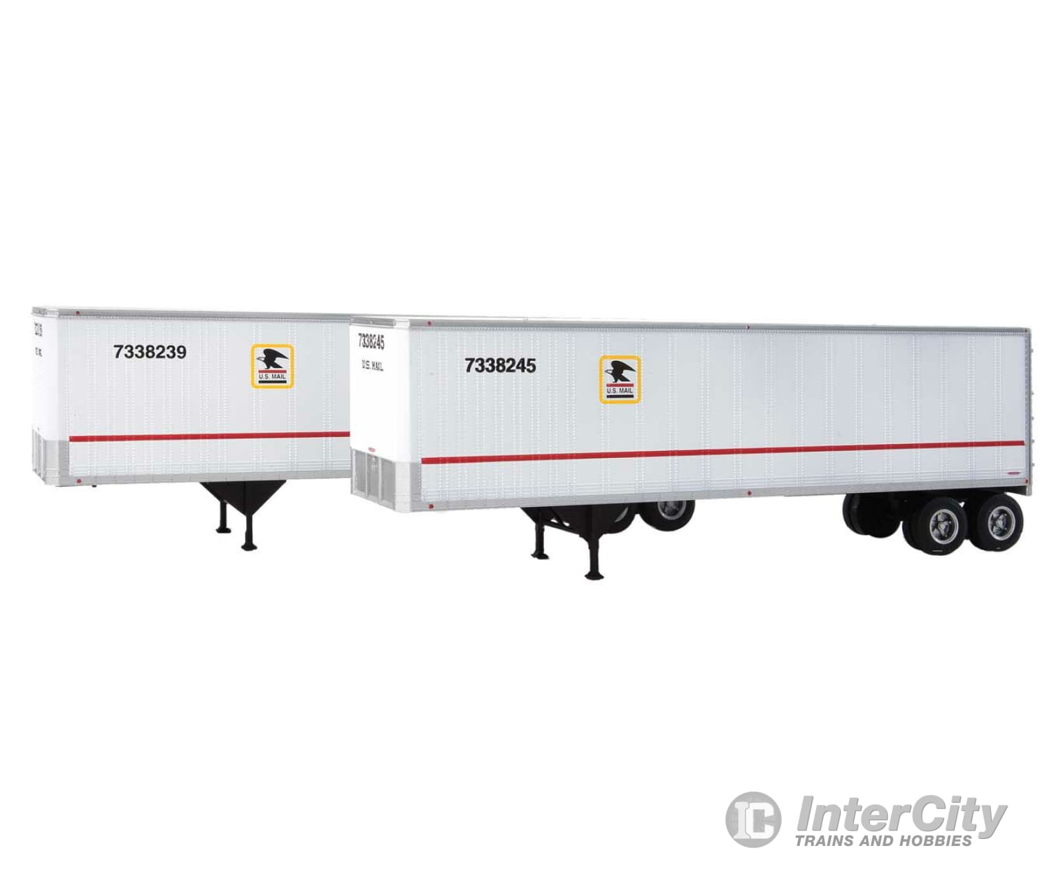 Walthers Scenemaster 2517 40’ Trailmobile Trailer 2-Pack - Assembled -- Us Postal Service (White