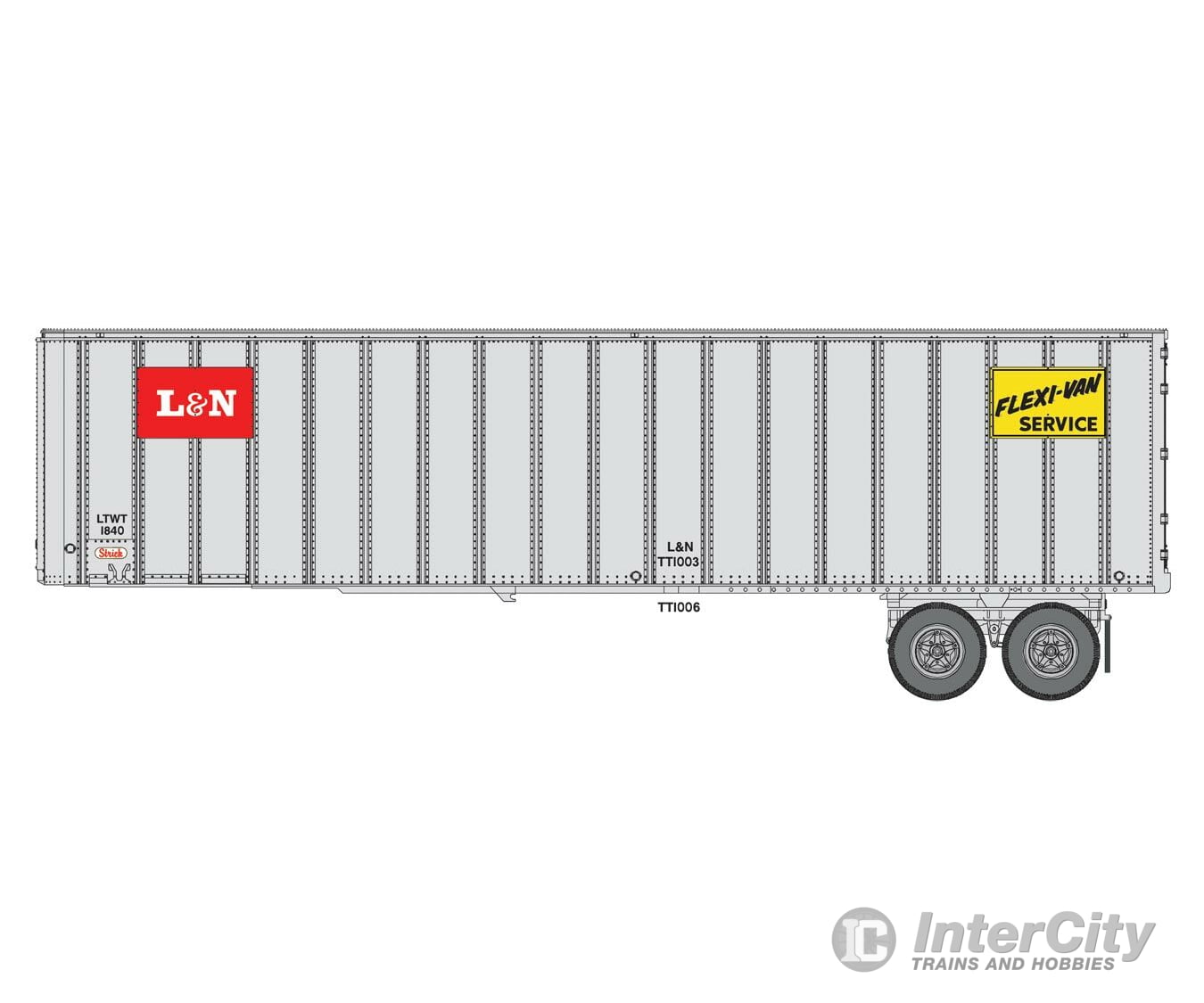 Walthers Scenemaster 2602 Flexi-Van 40’ Trailer 2-Pack - Assembled -- Louisville & Nashville