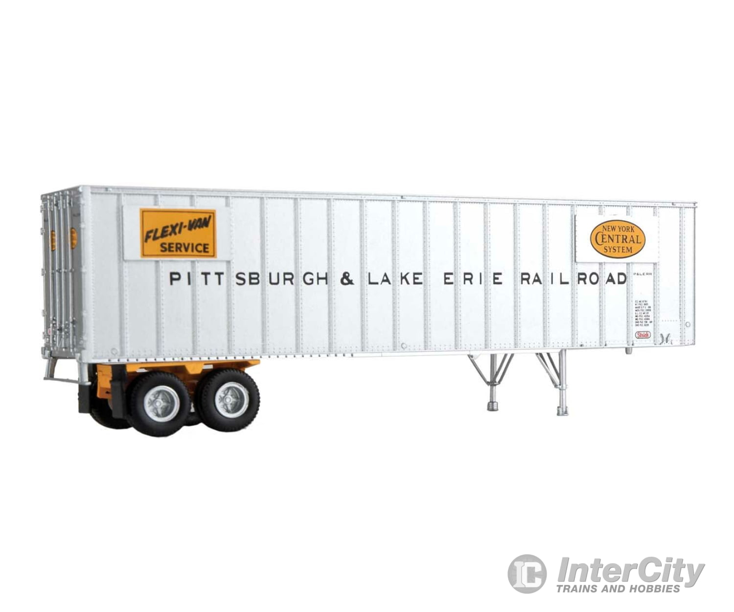 Walthers Scenemaster 2606 Flexi-Van 40’ Trailer 2-Pack - Assembled -- New York Central #1 (Yellow