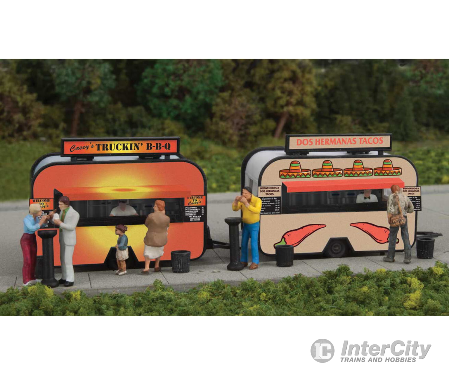 Walthers Scenemaster 2904 Bbq And Taco Food Trailers -- Kit Scenery Details