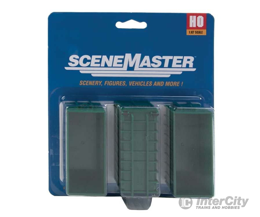 Walthers Scenemaster 4100 Large Dumpsters - Assembled -- Green Pkg(3) Scenery Details