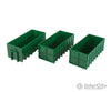 Walthers Scenemaster 4100 Large Dumpsters - Assembled -- Green Pkg(3) Scenery Details