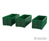 Walthers Scenemaster 4100 Large Dumpsters - Assembled -- Green Pkg(3) Scenery Details