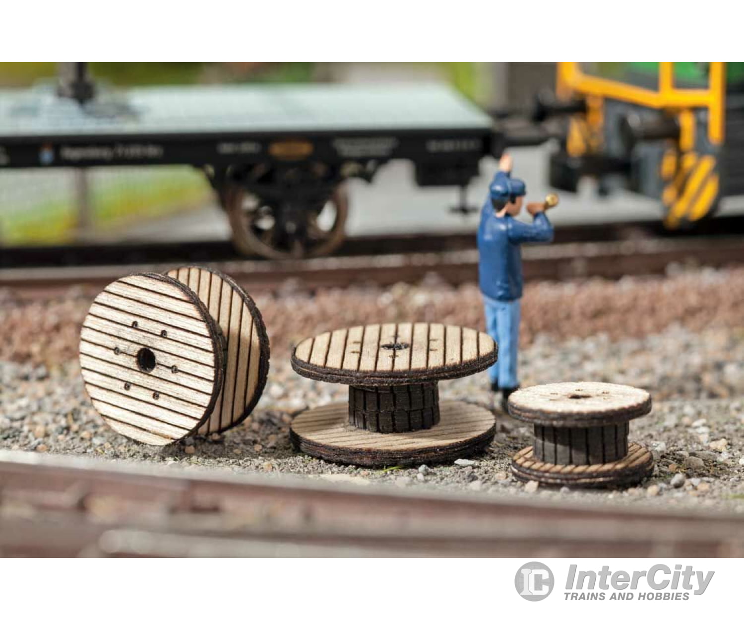 Walthers Scenemaster 4155 Cable Reels -- Laser-Cut Wood Kit Scenery Details