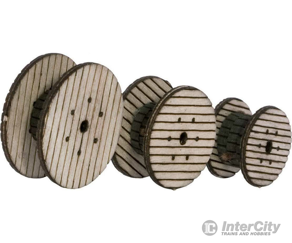 Walthers Scenemaster 4155 Cable Reels -- Laser-Cut Wood Kit Scenery Details