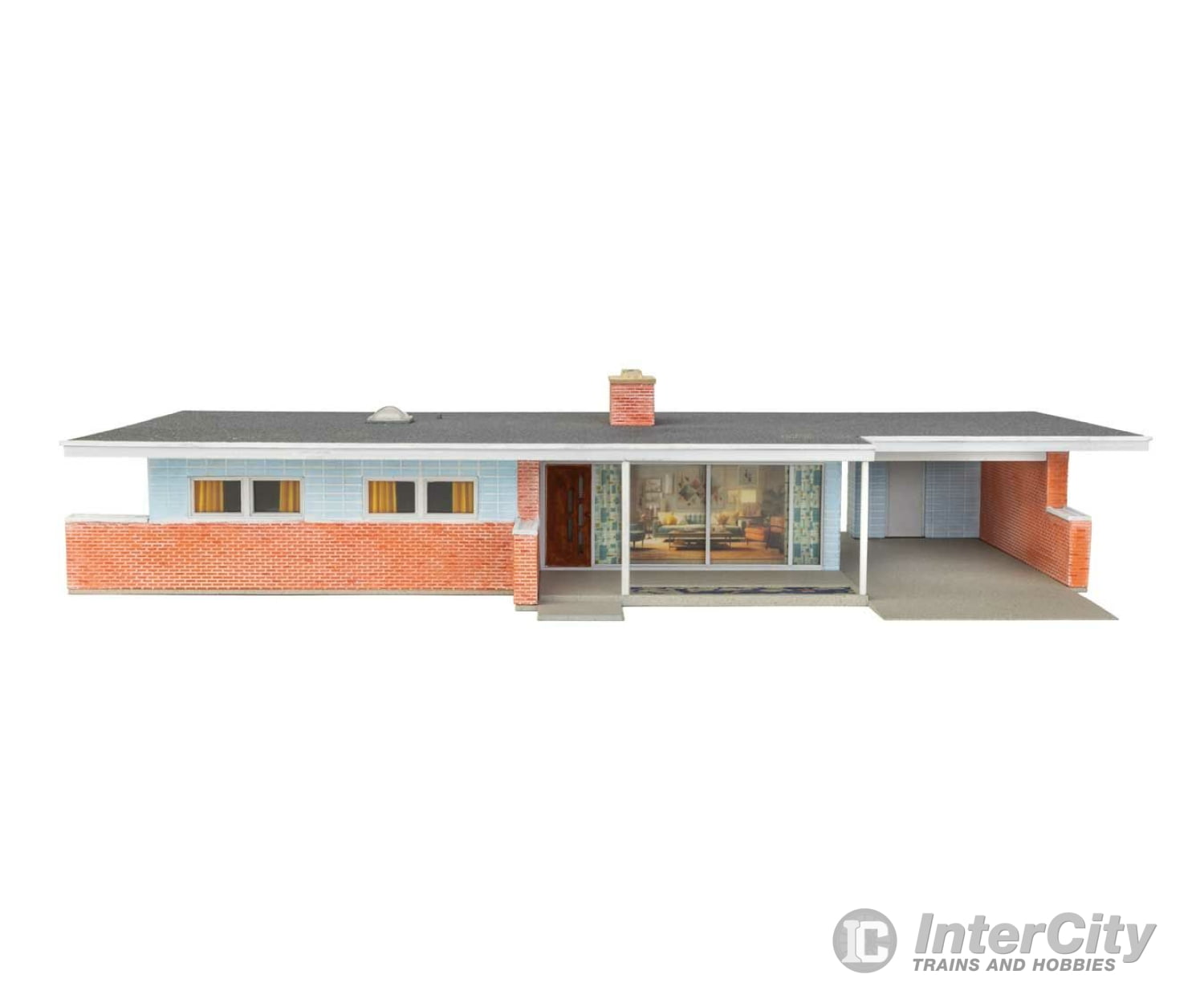 Walthers Scenemaster 4156 Mid-Century Modern Home -- Kit - 9-7/16 X 5-5/32 1-15/16’ 23.9 13 4.9Cm