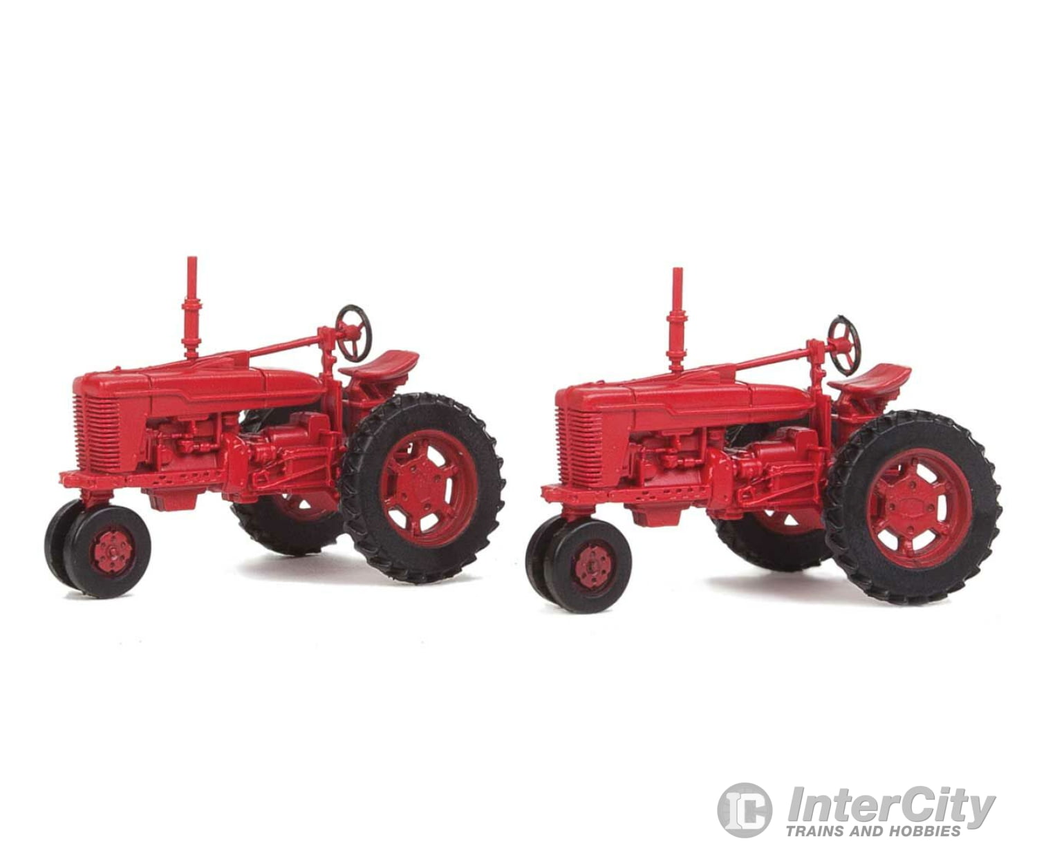 Walthers Scenemaster 4160 Farm Tractor 2-Pack - Assembled -- Red Scenery Details