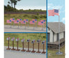 Walthers Scenemaster 4166 Flags (11) And Mailboxes (8) -- American (50 Stars 1959-Present) Scenery