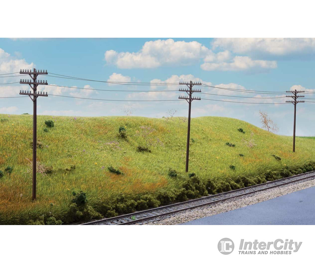 Walthers Scenemaster 4185 Telegraph Poles And Cross Arms -- Kit Scenery Details