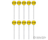 Walthers Scenemaster 4211 Stop Signs Pkg(10) -- 1924-1954 (Yellow Black) Scenery Details