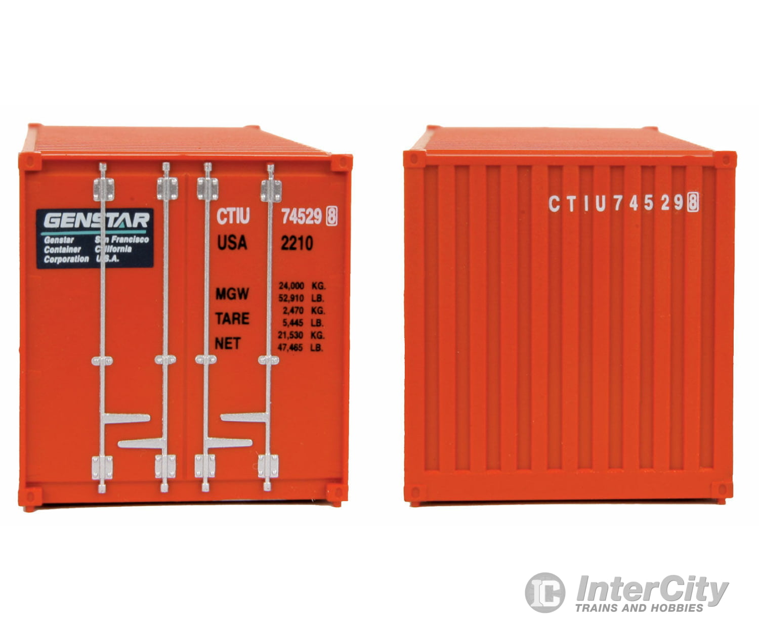 Walthers Scenemaster 8003 20’ Corrugated Container With Flat Panel - Assembled -- Genstar (Orange