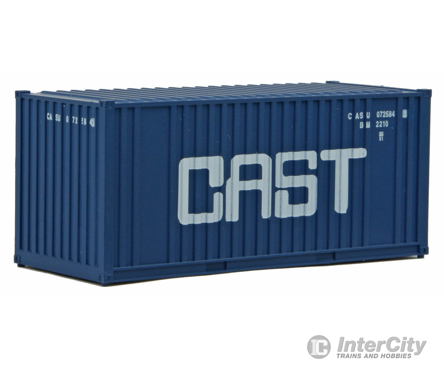 Walthers Scenemaster 8009 20’ Corrugated Container With Flat Panel - Assembled -- Cast (Blue