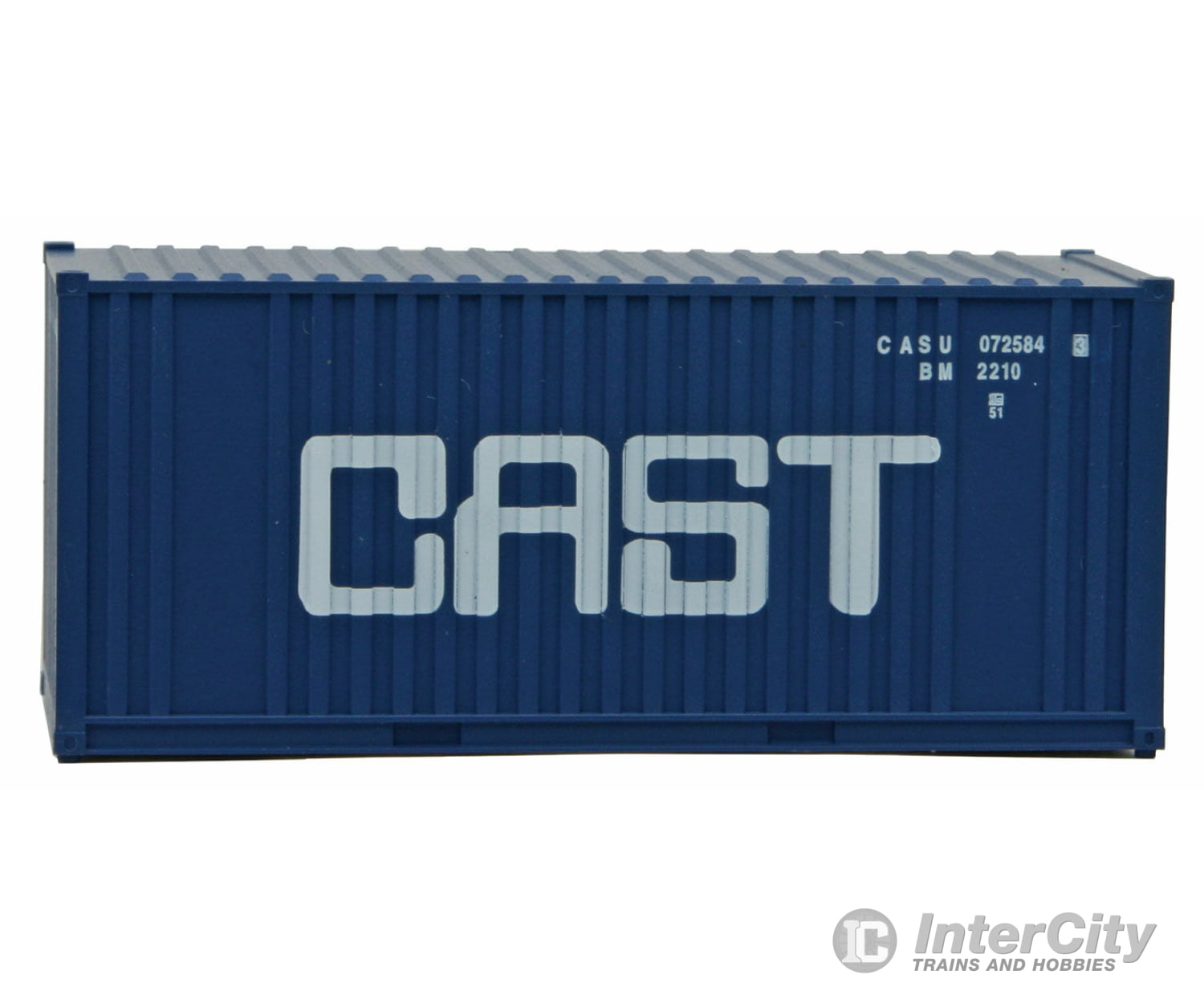 Walthers Scenemaster 8009 20’ Corrugated Container With Flat Panel - Assembled -- Cast (Blue