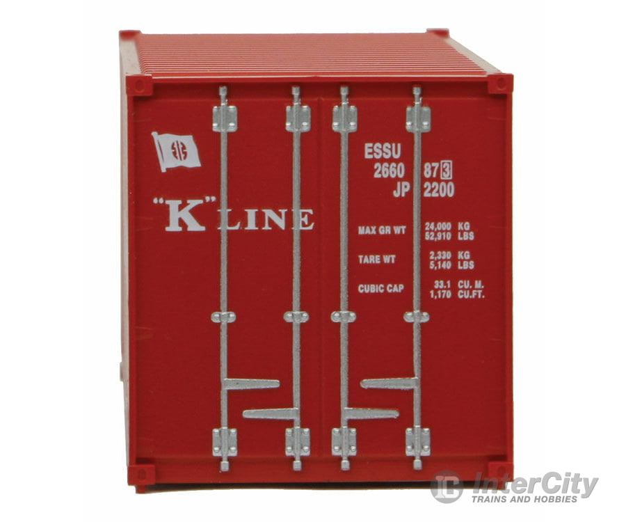 Walthers Scenemaster 8013 20’ Corrugated Container With Flat Panel - Assembled -- K-Line (Red