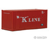 Walthers Scenemaster 8013 20’ Corrugated Container With Flat Panel - Assembled -- K-Line (Red