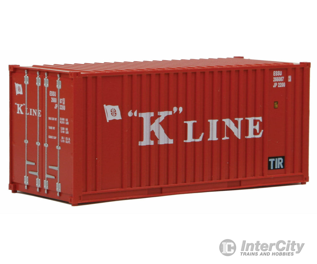 Walthers Scenemaster 8013 20’ Corrugated Container With Flat Panel - Assembled -- K-Line (Red