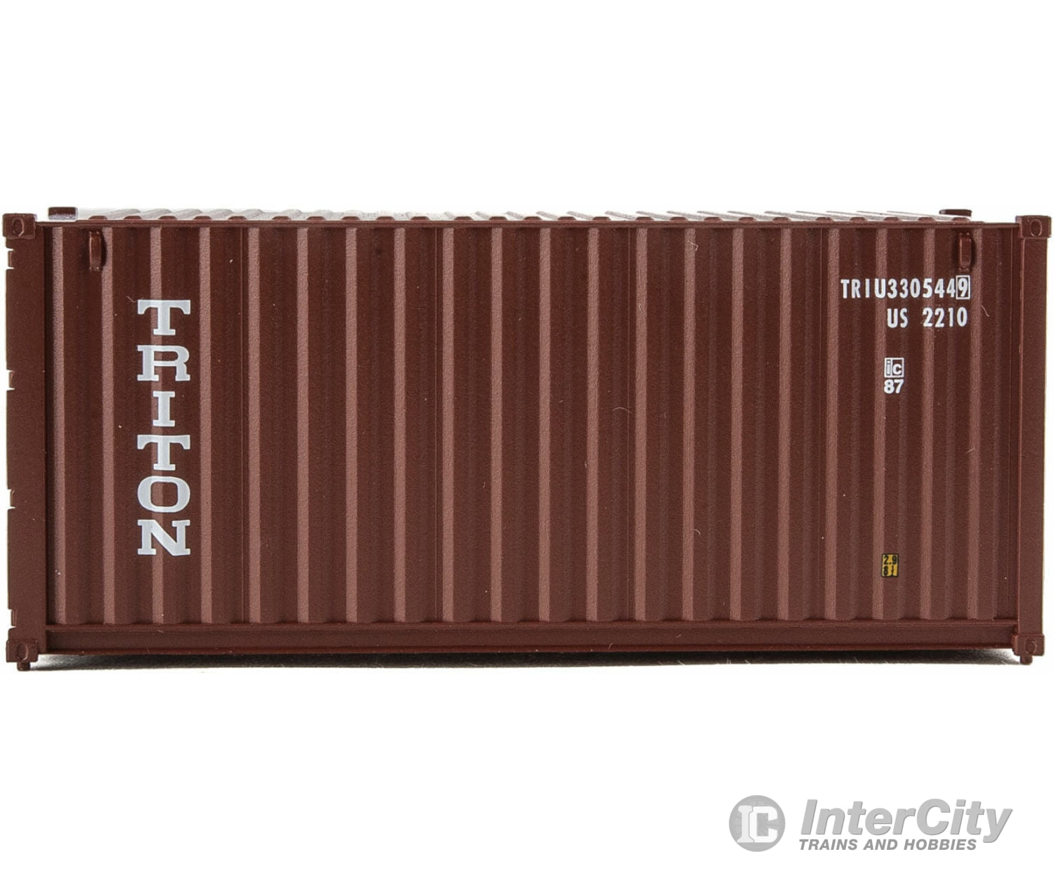 Walthers Scenemaster 8053 20’ Corrugated Container - Assembled -- Triton (Brown White) Freight