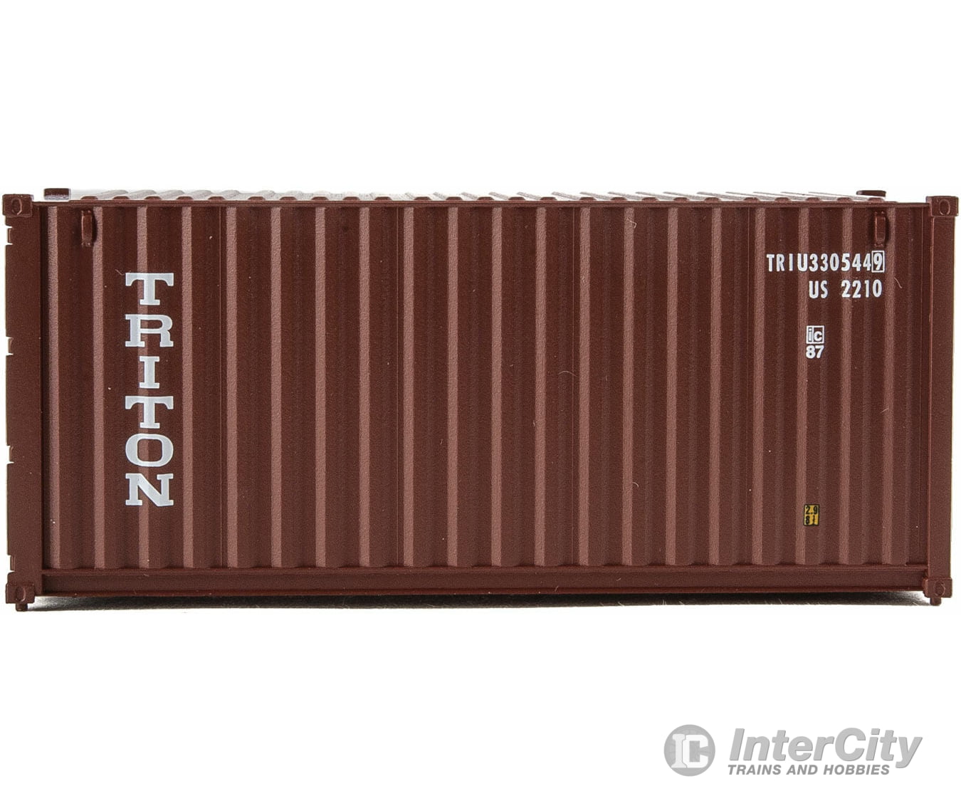 Walthers Scenemaster 8053 20’ Corrugated Container - Assembled -- Triton (Brown White) Freight