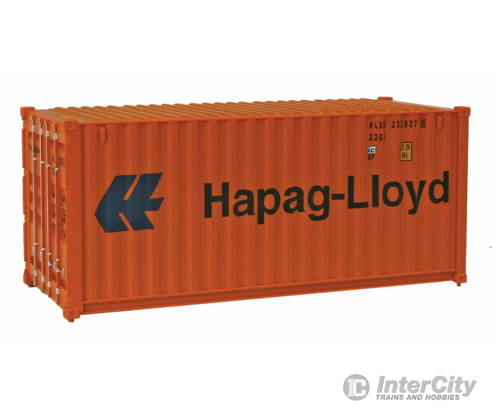 Walthers Scenemaster 8055 20’ Corrugated Container - Assembled -- Hapag-Lloyd (Orange Blue)