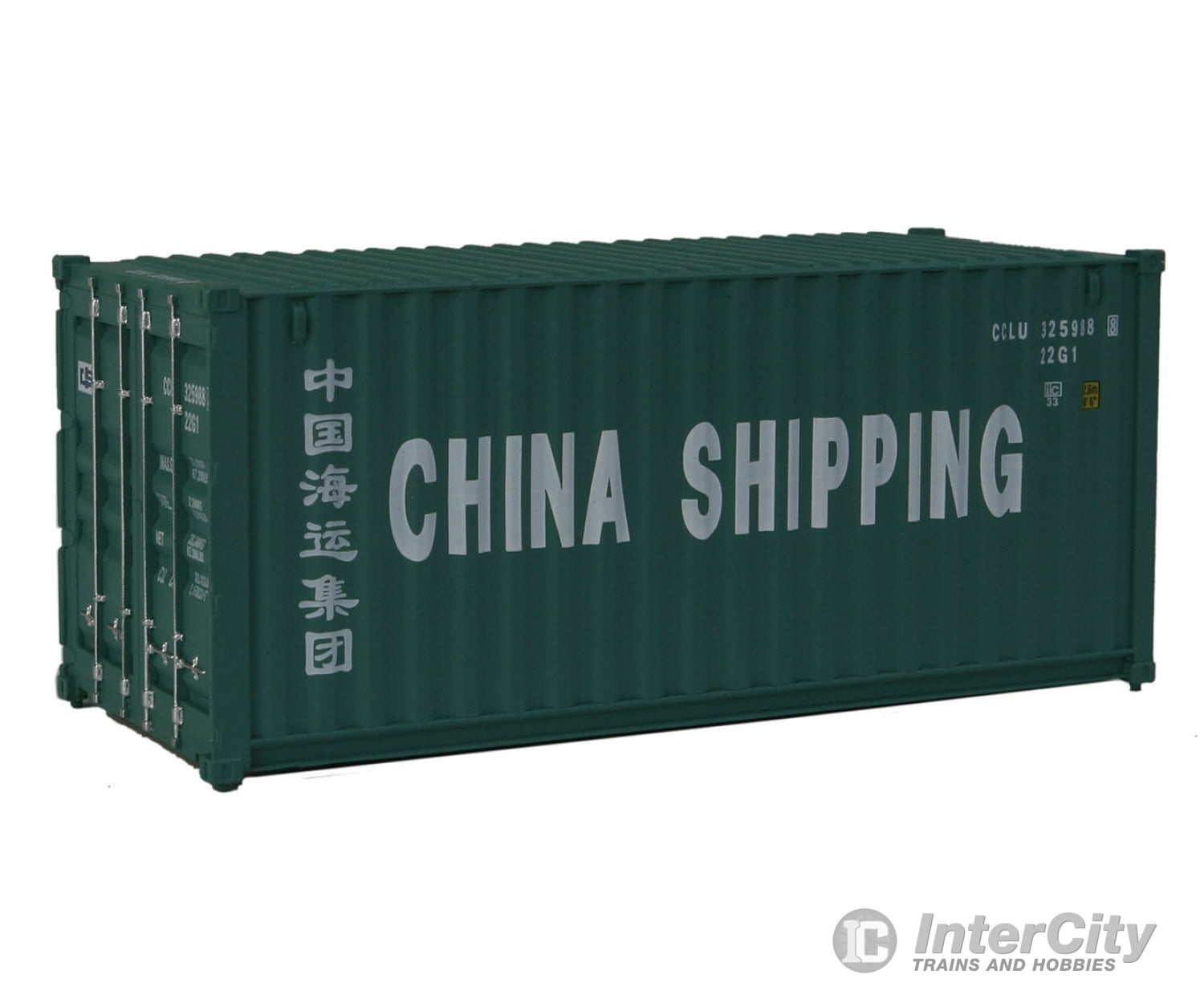 Walthers Scenemaster 8056 20’ Corrugated Container - Assembled -- China Shipping (Green White;