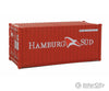 Walthers Scenemaster 8058 20’ Corrugated Container - Assembled -- Hamburg Sud Freight Loads &