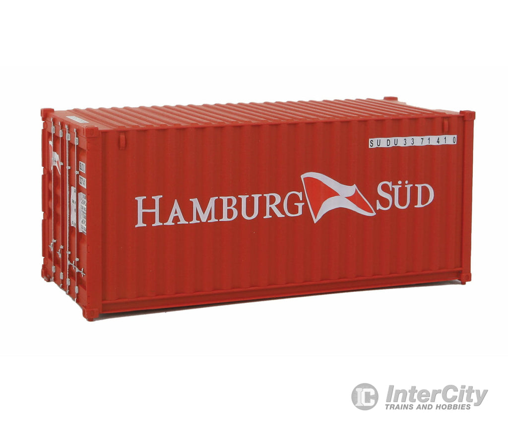 Walthers Scenemaster 8058 20’ Corrugated Container - Assembled -- Hamburg Sud Freight Loads &