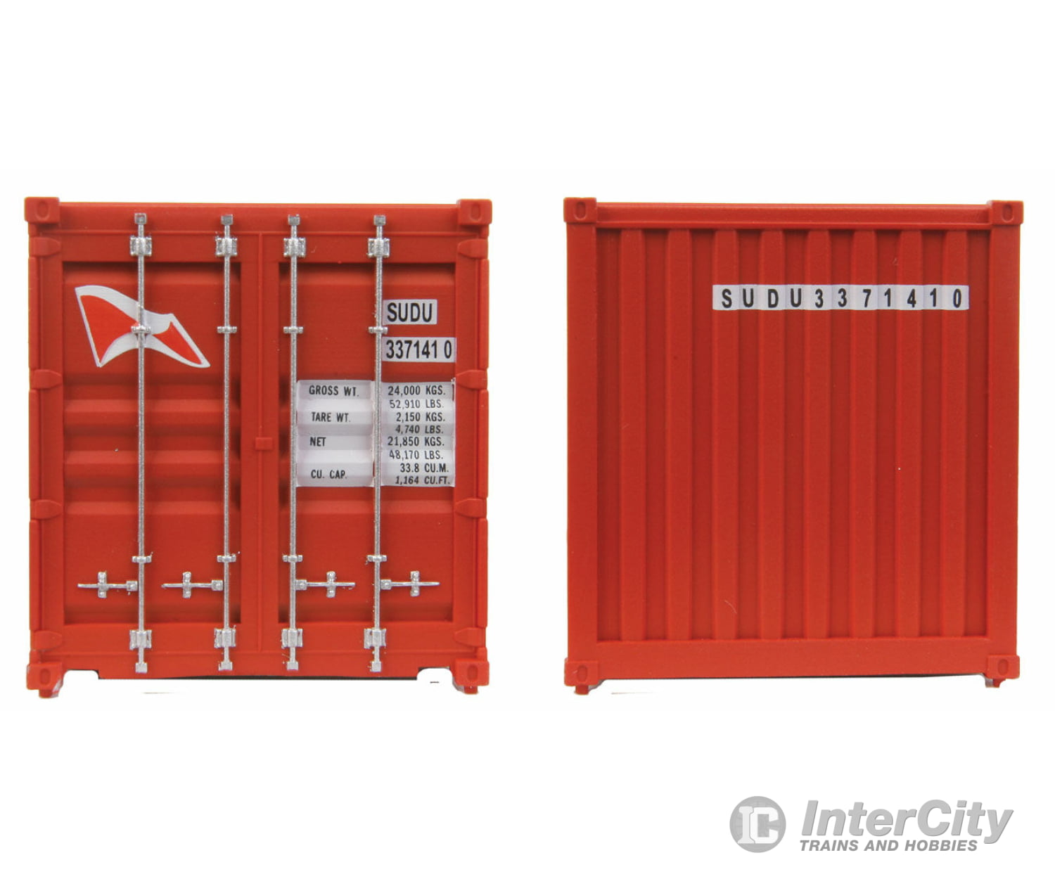 Walthers Scenemaster 8058 20’ Corrugated Container - Assembled -- Hamburg Sud Freight Loads &