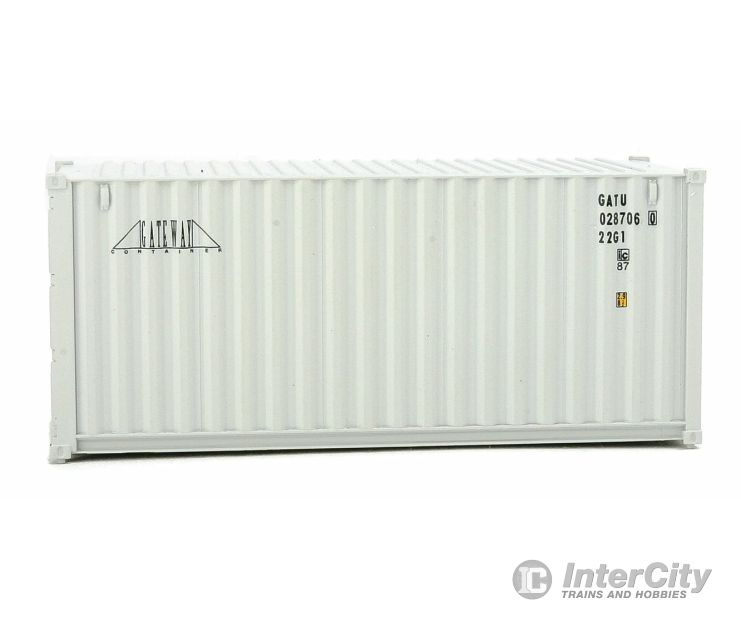 Walthers Scenemaster 8063 20’ Corrugated Container - Assembled -- Gateway (Gray) Freight Loads &